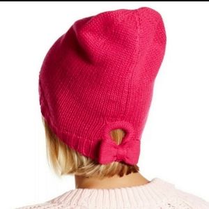 Kate spade pink bow beanie hat
